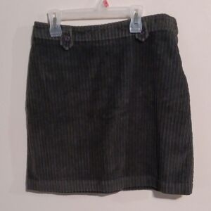 Eddie Bauer Olive Corduroy Mini Skirt